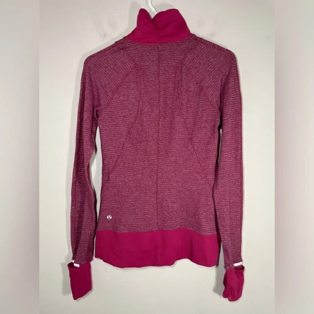 Lululemon Runderful 1/2 Zip Pullover size 6 Berry Rumble